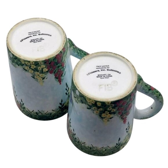 Flowers Inc Balloons Handpainted Ceramic Garden in Bloom Coffee Pot & Mug Set - Picture 9 of 11